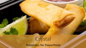  Presentation with asian food - Presentation enhanced with overhead-view-of-asian-spring background and a gold colored foreground