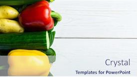  Presentation with vegan food - Slide set having overhead-view-of-bell-pepper background and a  colored foreground