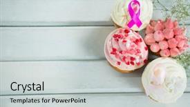  Presentation with breast cancer awareness month - Amazing PPT theme having overhead view of breast cancer backdrop and a light gray colored foreground