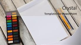  Presentation with odontology colorful 3d view - Slide deck enhanced with overhead view of colorful palette background and a mint green colored foreground