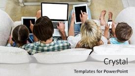  Presentation with family - Amazing theme having overhead view of family using backdrop and a light gray colored foreground