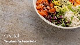  Presentation with healthy eating - Slide set enhanced with overhead-view-of-hawaiian-poke background and a gray colored foreground