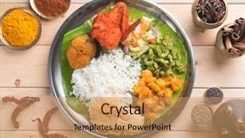  Presentation with south indian food - Amazing slides having overhead view of indian mixed backdrop and a coral colored foreground