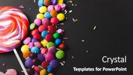  Presentation with lollipop - Slide deck having overhead-view-of-lollipop background and a dark gray colored foreground
