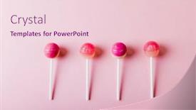  Presentation with eating - PPT theme featuring overhead-view-of-lollipops-arranged background and a lemonade colored foreground