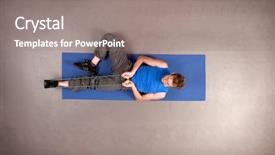  Presentation with pilates - Colorful slide deck enhanced with overhead view of man man practicing pilates backdrop and a gray colored foreground