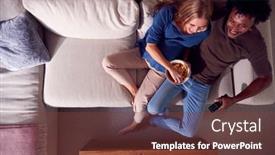  Presentation with relaxing - PPT theme consisting of overhead-view-of-mature-couple background and a tawny brown colored foreground