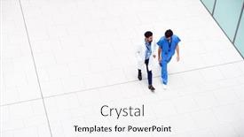  Presentation with staff - Audience pleasing PPT layouts consisting of overhead-view-of-medical-staff backdrop and a white colored foreground