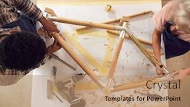  Presentation with multi cultural - Amazing slide deck having overhead-view-of-multi-cultural backdrop and a coral colored foreground