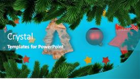  Presentation with needles - Slide deck with overhead-view-of-pine-needles background and a teal colored foreground