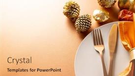  Presentation with cutlery - PPT layouts featuring overhead-view-of-plate background and a lemonade colored foreground