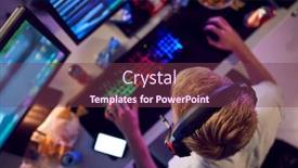  Presentation with computer security - Slides enhanced with overhead-view-of-teenage-hacker background and a tawny brown colored foreground