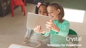  Presentation with school - Presentation consisting of overhead view of two school background and a  colored foreground