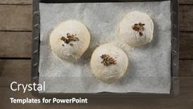 Presentation with cardamom - Cool new PPT layouts with overhead view of unbaked cookies with cardamom on baking sheet at table backdrop and a dark gray colored foreground