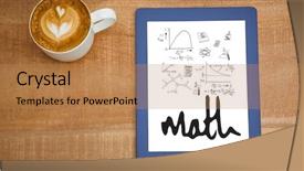  Presentation with composite - Cool new presentation theme with overhead view of various math backdrop and a coral colored foreground