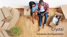  Presentation with black technology - Presentation design featuring overhead view of young black background and a coral colored foreground