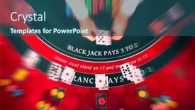  Presentation with casino black jack - Presentation consisting of overhead-view-with-dealer-hands background and a ocean colored foreground