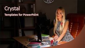  Presentation with working - Cool new slide deck with overhours in office low key backdrop and a  colored foreground