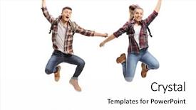  Presentation with worried female college student for health check up - Slide deck featuring overjoy - happy male and female students background and a white colored foreground