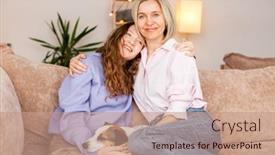  Presentation with loving mom - Presentation featuring overjoyed-adorable-teen-girl background and a coral colored foreground