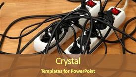  Presentation with power plug - Slide set consisting of pattern recognition - typography word cloud creative business background and a white colored foreground