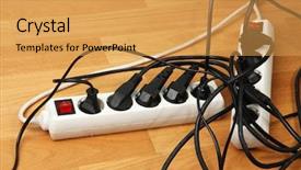  Presentation with power - Amazing presentation design having overloaded power boards close up backdrop and a yellow colored foreground