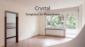  Presentation with room - PPT theme enhanced with overlook - empty room with door background and a soft green colored foreground