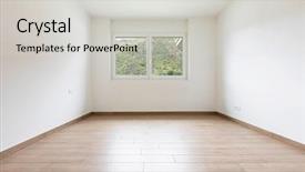  Presentation with room - Slides consisting of overlook - empty room with white walls background and a  colored foreground