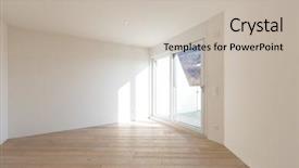  Presentation with windows - Colorful PPT layouts enhanced with overlook - empty room with white walls backdrop and a  colored foreground