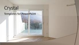  Presentation with white house roof - Amazing PPT layouts having overlook - empty room with white walls backdrop and a  colored foreground