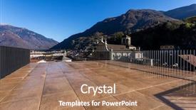  Presentation with nobody - Colorful PPT layouts enhanced with overlook - huge terrace on a sunny backdrop and a coral colored foreground