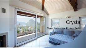  Presentation with living room - Cool new theme with overlook - living room with sofa backdrop and a light blue colored foreground