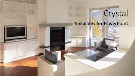  Presentation with living room - Amazing presentation design having overlook - living room with window overlooking backdrop and a mint green colored foreground