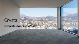  Presentation with concrete construction - Amazing PPT theme having overlook - luxury apartment overlooking the city backdrop and a light gray colored foreground