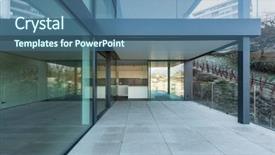  Presentation with glass - Colorful slide deck enhanced with overlook - modern glass palace terrace overlooking backdrop and a ocean colored foreground