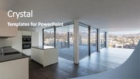  Presentation with space - PPT layouts with overlook - open space with modern kitchen background and a gray colored foreground