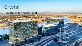  Presentation with overlook - PPT theme with overlook-from-atop-mountain-butte background and a arctic colored foreground