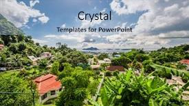  Presentation with overlook - Presentation theme enhanced with overlook of seychelles capital victoria background and a light blue colored foreground