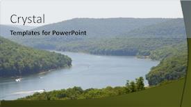  Presentation with overlook - Slide deck enhanced with overlook of the allegheny national forest and reservoir background and a light blue colored foreground