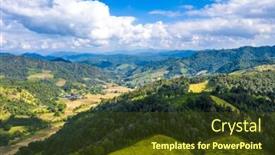  Presentation with thailand - Beautiful slide set featuring overlooking-mountains-in-chiangmai-thailand backdrop and a tawny brown colored foreground