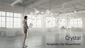  Presentation with busy - Slides having overpower - handsome busy businessman making notes background and a  colored foreground