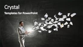  Presentation with busy - Slides enhanced with overpower - handsome busy businessman making notes background and a  colored foreground