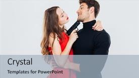  Presentation with catholic couple silhouette of young - Slide deck with overpower - happy young couple embracing background and a light blue colored foreground