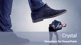  Presentation with handsome - Presentation theme featuring overpower - young handsome businessman getting crushed background and a light blue colored foreground