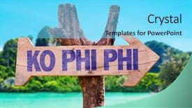  Presentation with wooden - Cool new slide set with overseas - ko phi phi wooden sign backdrop and a arctic colored foreground