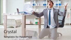  Presentation with angry - Amazing PPT layouts having overtime salary - angry businessman shocked working backdrop and a light gray colored foreground
