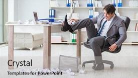  Presentation with angry - Cool new PPT theme with overtime salary - angry businessman shocked working backdrop and a light gray colored foreground