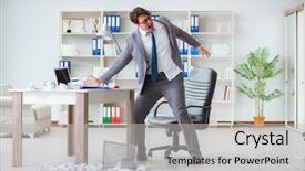  Presentation with angry - Cool new presentation with overtime salary - angry businessman shocked working backdrop and a light gray colored foreground