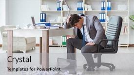  Presentation with angry - Colorful presentation design enhanced with overtime salary - angry businessman shocked working backdrop and a light gray colored foreground