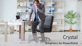  Presentation with angry - Presentation consisting of overtime salary - angry businessman shocked working background and a light gray colored foreground